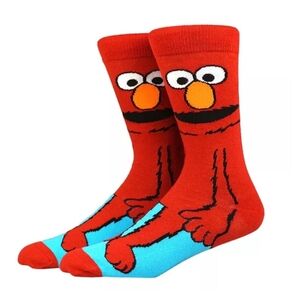 Sesame Street | Elmo | Cartoon Character Socks | Gift | Red